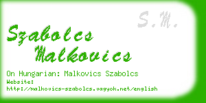 szabolcs malkovics business card